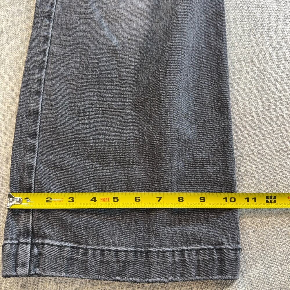 Hollister Super Baggy Jeans Mens 34x30 Gray Black Mushroom Patch Y2K Wide Leg - Picture 2 of 10